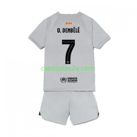 Camisolas de futebol FC Barcelona Ousmane Dembele 7 Criança Equipamento 3ª 2022/23 Manga Curta